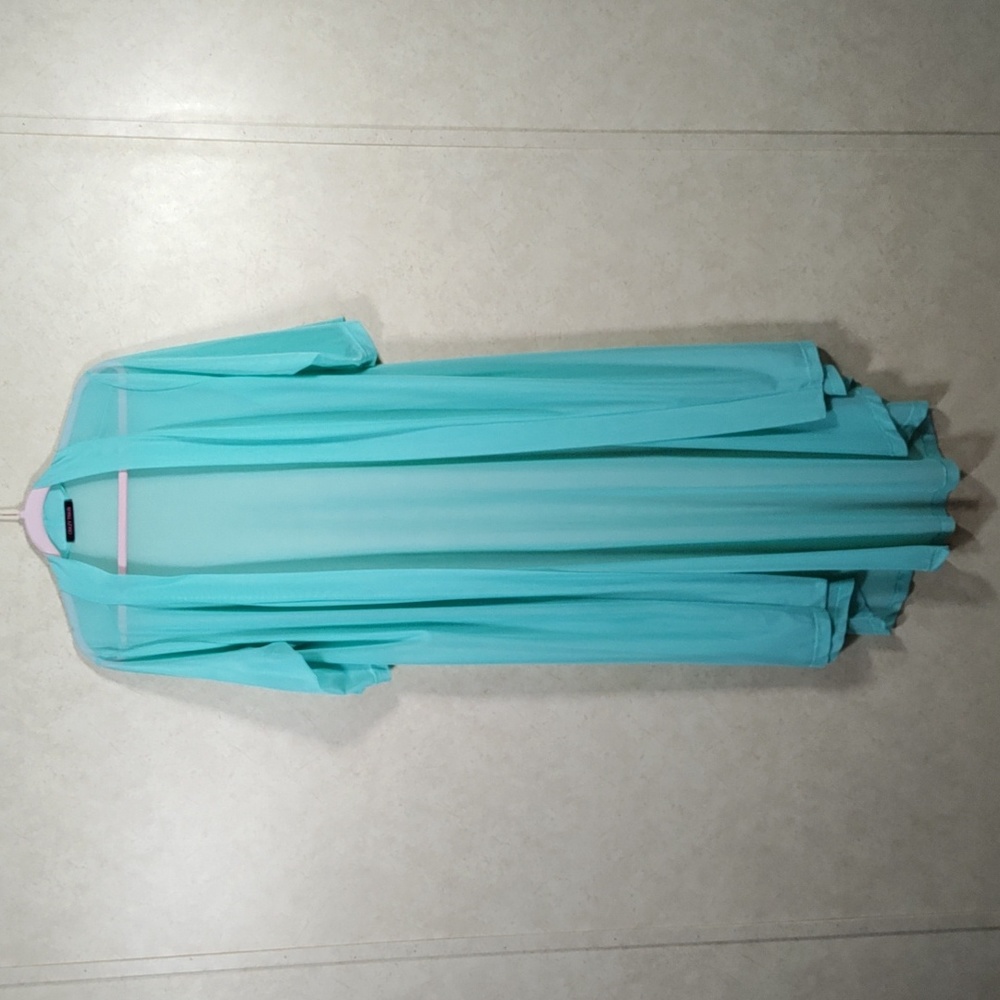 4165 Crazy Train sheer mint green long cardigan jacket O/S